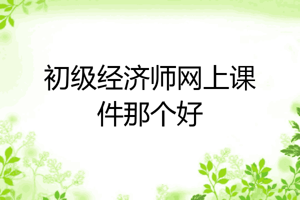 初级经济师网上课件那个好