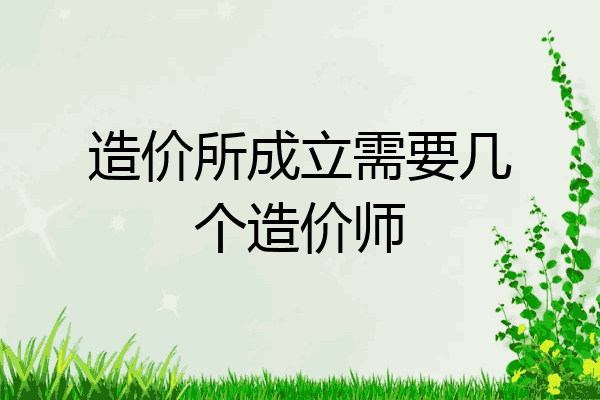 造价所成立需要几个造价师