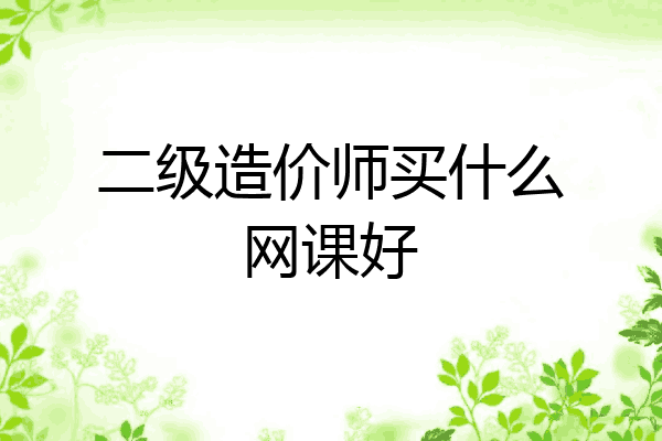 二级造价师买什么网课好