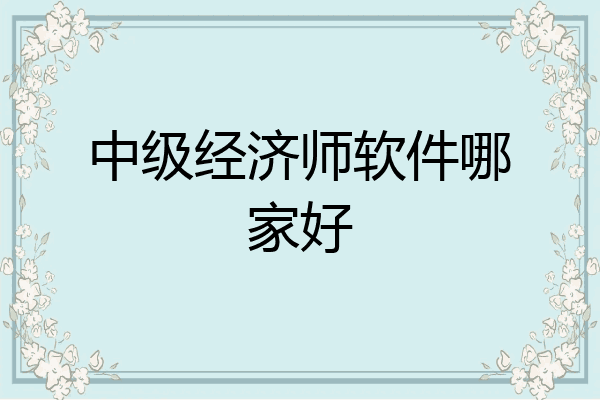中级经济师软件哪家好