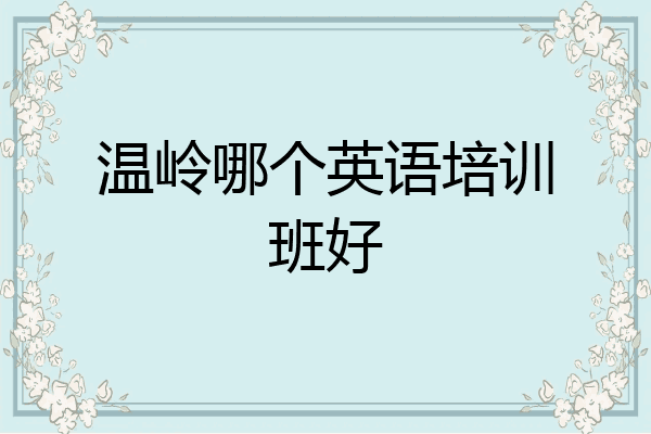 温岭哪个英语培训班好