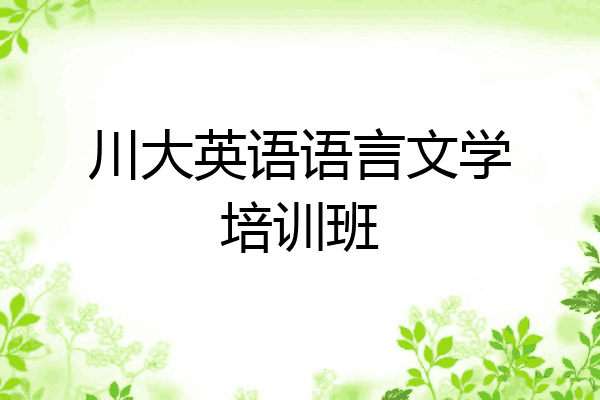 川大英语语言文学培训班