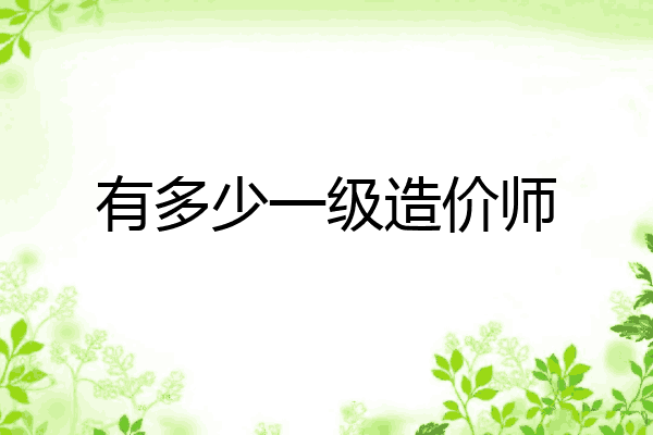 有多少一级造价师