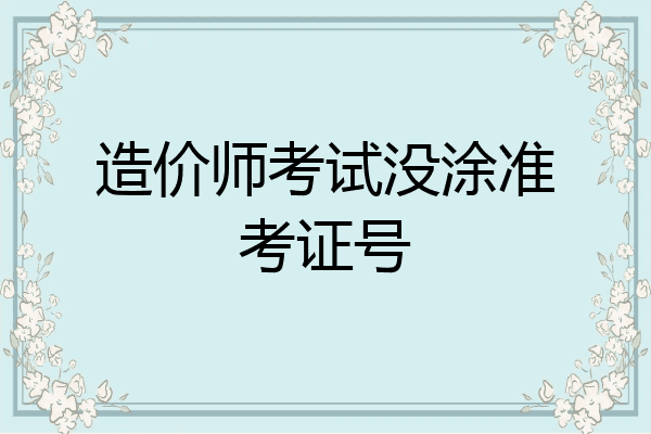 造价师考试没涂准考证号