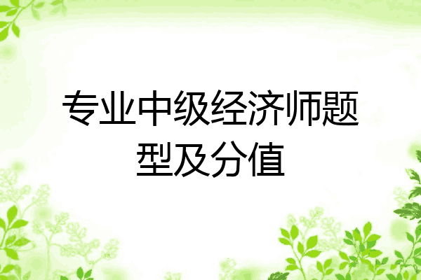 专业中级经济师题型及分值