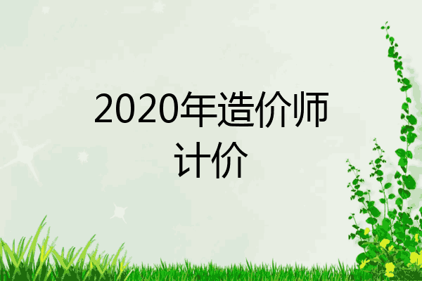 2020年造价师计价