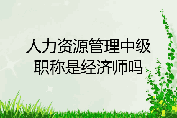 人力资源管理中级职称是经济师吗