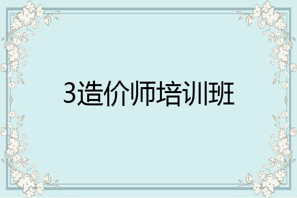 3造价师培训班