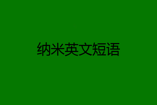 纳米英文短语