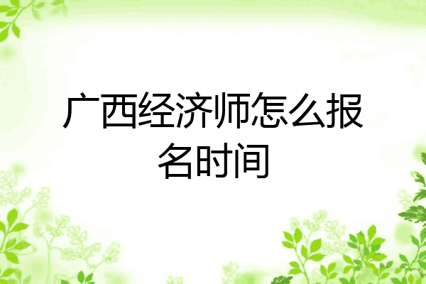 广西经济师怎么报名时间