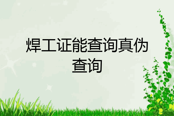 焊工证能查询真伪查询
