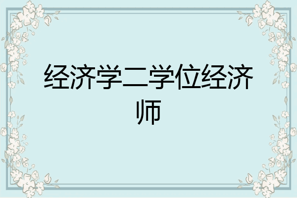 经济学二学位经济师