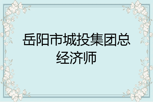 岳阳市城投集团总经济师