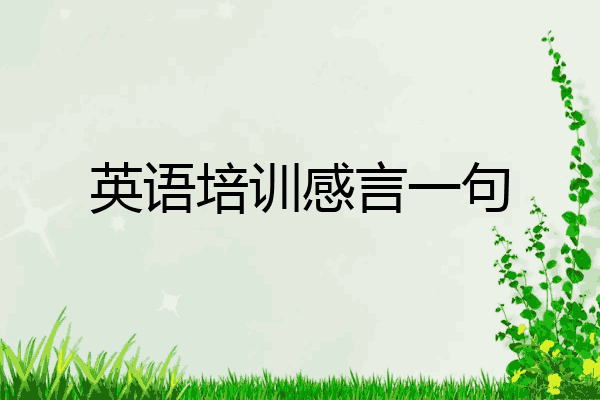 英语培训感言一句