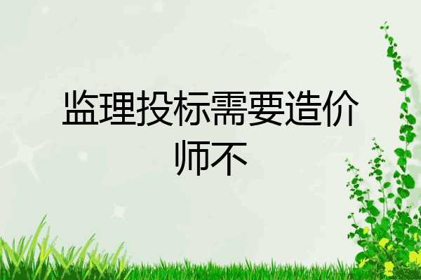 监理投标需要造价师不