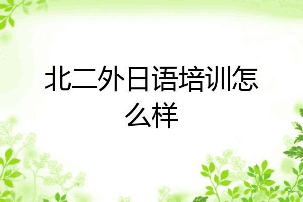 北二外日语培训怎么样