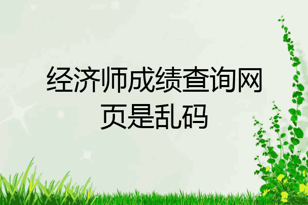 经济师成绩查询网页是乱码