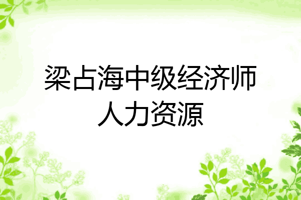 梁占海中级经济师人力资源
