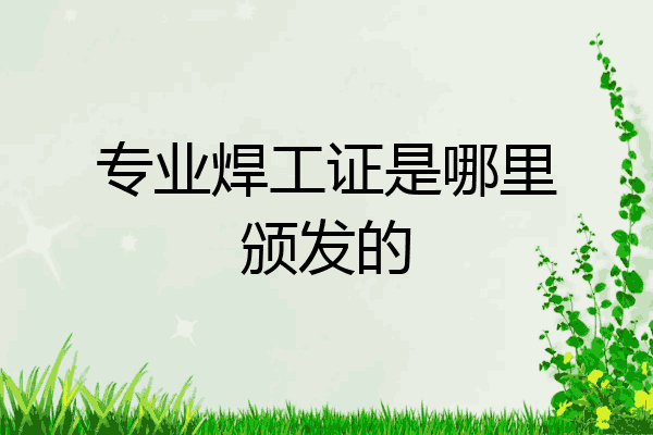 专业焊工证是哪里颁发的