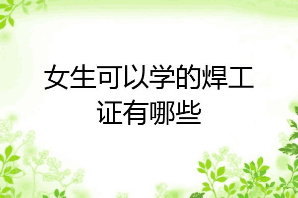 女生可以学的焊工证有哪些