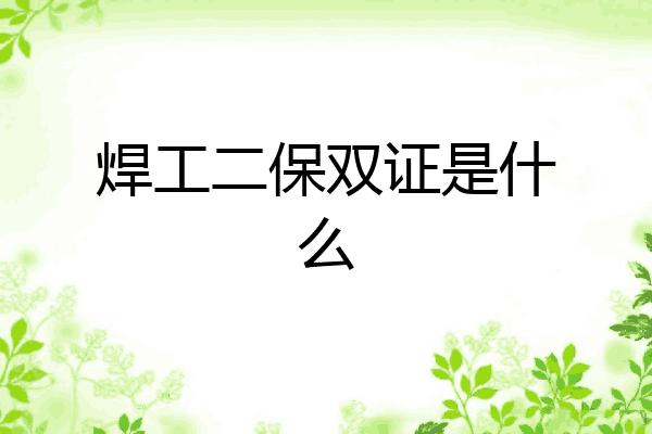 焊工二保双证是什么