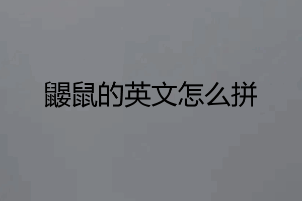 鼹鼠的英文怎么拼