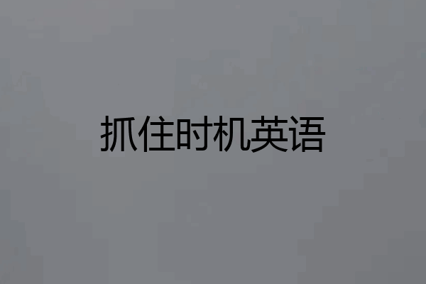 抓住时机英语