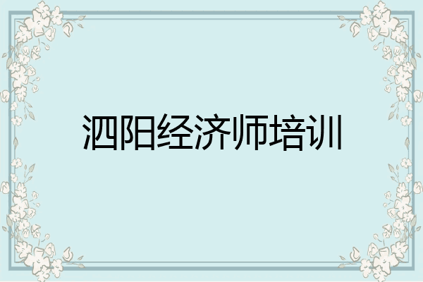 泗阳经济师培训
