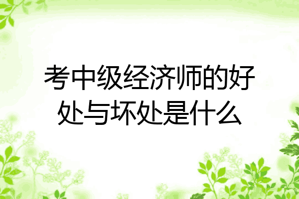 考中级经济师的好处与坏处是什么