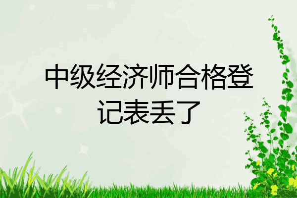 中级经济师合格登记表丢了
