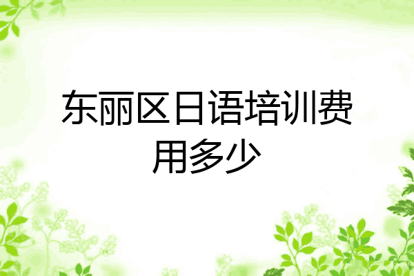 东丽区日语培训费用多少