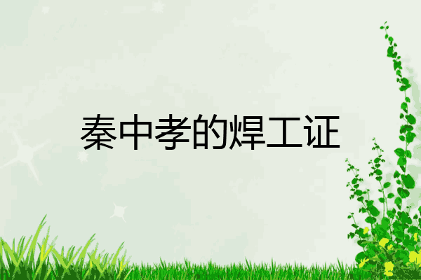 秦中孝的焊工证