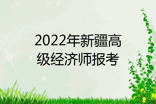 2022年新疆高级经济师报考