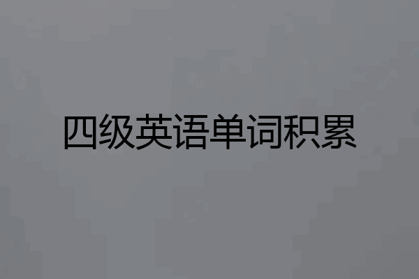 四级英语单词积累