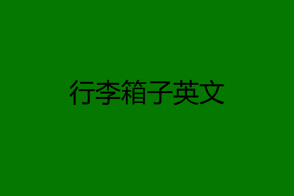 行李箱子英文