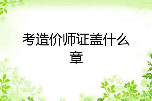 考造价师证盖什么章