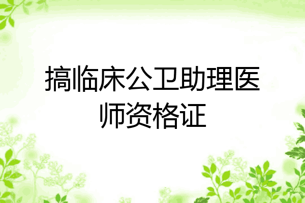 搞临床公卫助理医师资格证