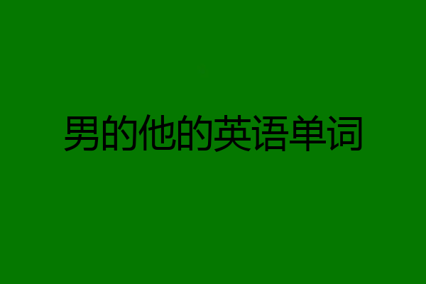 男的他的英语单词