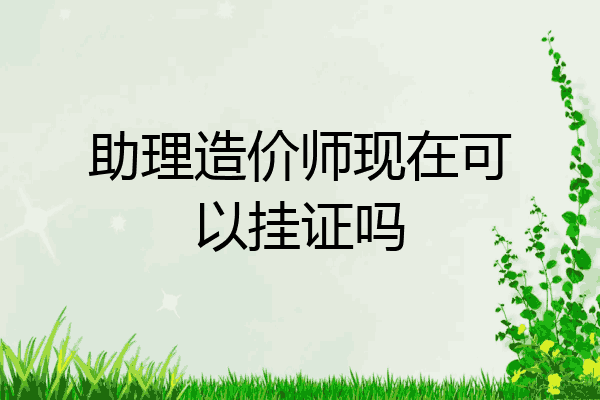 助理造价师现在可以挂证吗