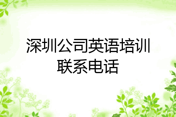 深圳公司英语培训联系电话