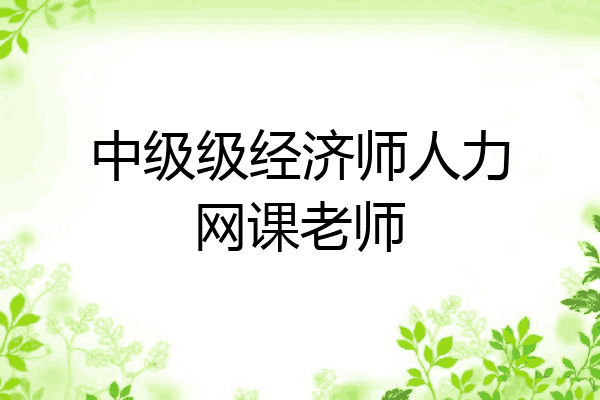 中级级经济师人力网课老师