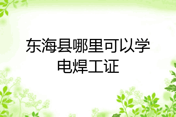 东海县哪里可以学电焊工证