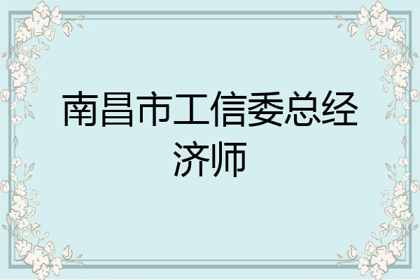 南昌市工信委总经济师