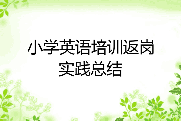小学英语培训返岗实践总结