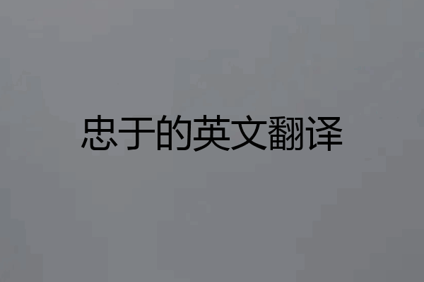 忠于的英文翻译