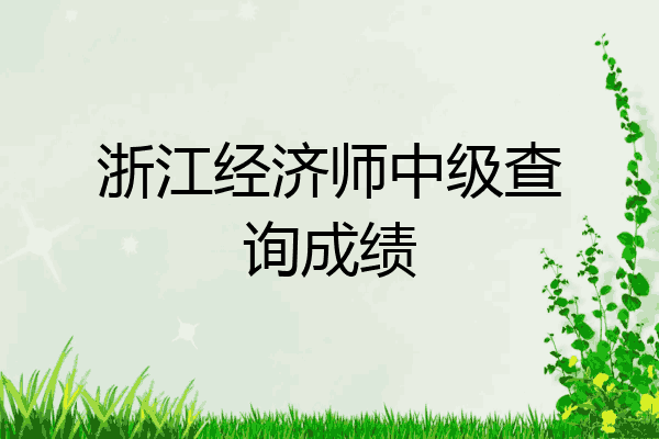 浙江经济师中级查询成绩