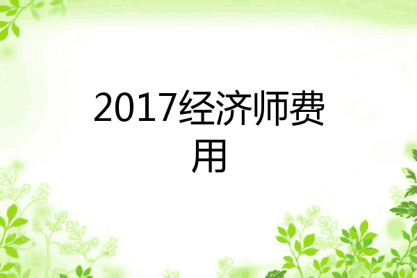 2017经济师费用