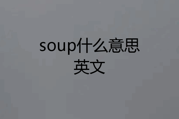 soup什么意思英文