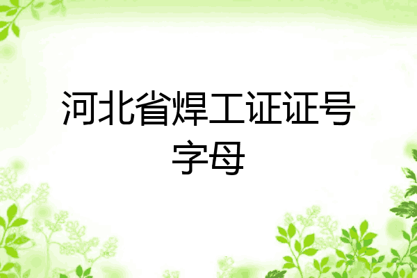 河北省焊工证证号字母