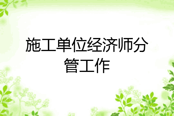 施工单位经济师分管工作